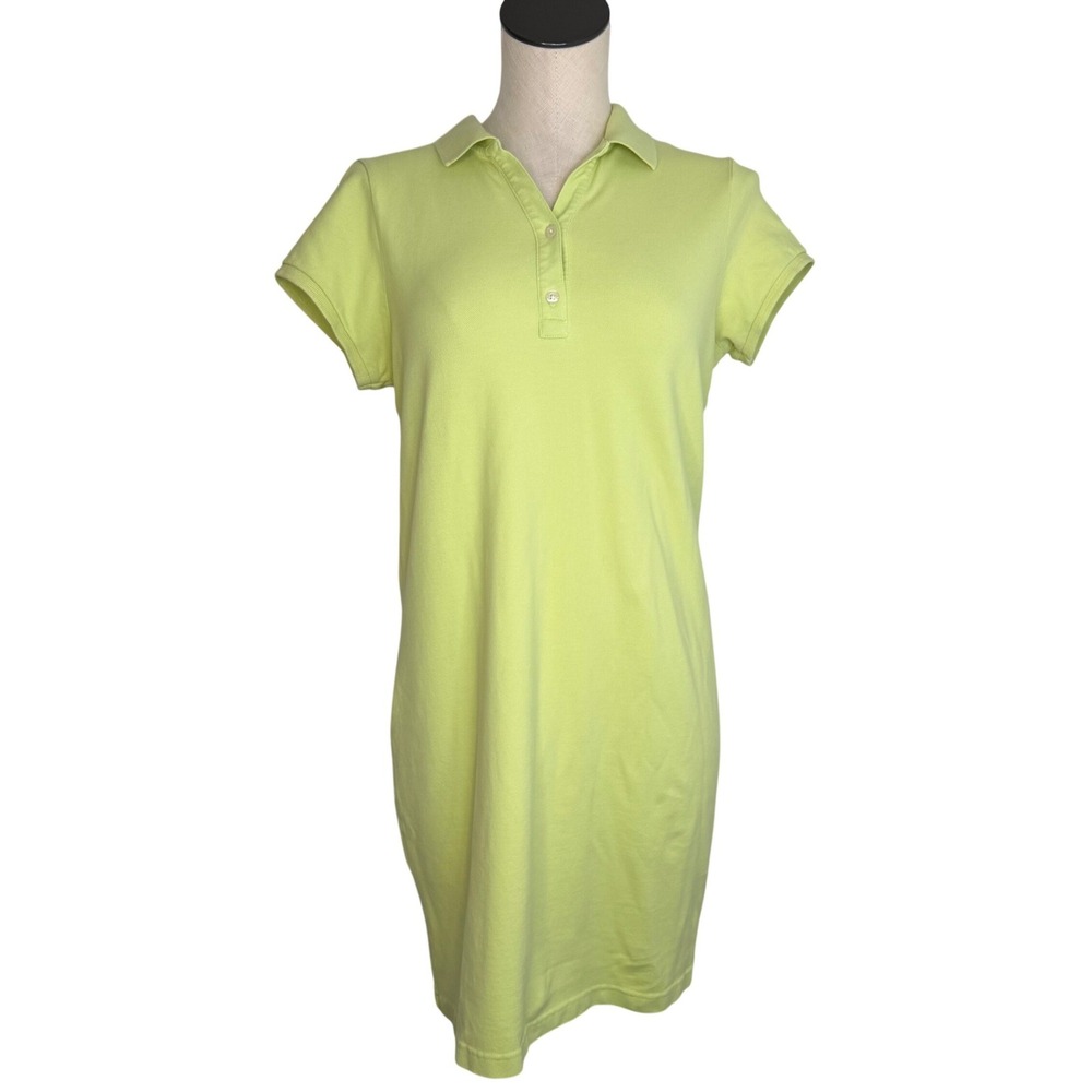 LL Bean Medium Green Polo Dress Cotton‎ Blend Golf Preppy Summer Casual